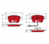 FITS AUDI Q3 1.4 TFSI BRAKE PAD SET, DISC BRAKE GDB1762DTE TRW