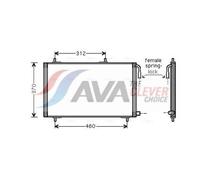 Fits AVA PE5257 AIR CONDITIONING RADIATOR PEUGEOT 206 (1999) 1.1 ⭐UK Stock⭐