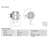 FITS BMW 3 318 D ALTERNATOR 0986048921 BOSCH