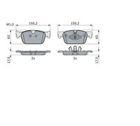 Fits BOSCH 0 986 424 333 Brake Pad Set, disc brake OE REPLACEMENT