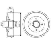 2x Brake drum Rear Axle 0 986 477 211 BOSCH for DACIA LOGAN SANDERO