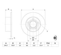 Fits BOSCH 0 986 479 B22 BRAKE DISC /R/ AUDI 100 2.5 TD 90- /OVE UK Stock