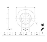 Bosch BD2036 Brake discs - ECE-R90 certified - 1 set of 2 discs