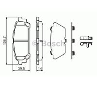 Brake Pads Set fits SUBARU IMPREZA GDE 2.5 Rear 02 to 05 EJ251 Bosch 26696FE040