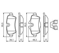 BOSCH Brake pad set with bolts/screws 0 986 494 645 Brake pads,Brake pad set, disc brake MINI,Schrägheck (R56),Clubman (R55),Cabrio (R57)
