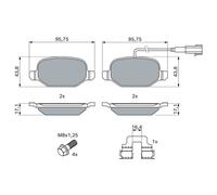 Brake Pad Set, disc brake BOSCH 0 986 494 776 for MITO (955_) 1.4 2008-2011