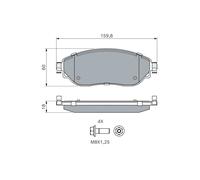 Brake Pads Set fits RENAULT TRAFIC FGMK, Mk3 1.6D Front 14 to 21 Genuine Bosch