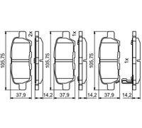 Fits BOSCH 0 986 494 861 BRAKE PAD SET, DISC BRAKE DE Stock