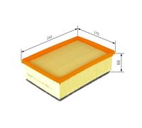 Bosch Air Filter Insert 1 457 433 098, Moisture-resistant, High Strength, for Peugeot/Citroën