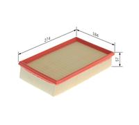Bosch Air Filter – fits VW CADDY Mk2 1.6/1.9D 1995–2003 AEY – 1L0129601C W1LO129620