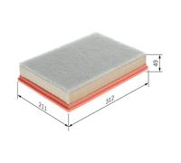 Bosch Air Filter 1 457 433 742 - 57mm H x 211mm W x 312mm L - for VW, Ford, SEAT
