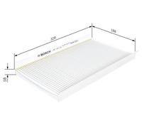 Bosch M2015 Standard Cabin Filter, Replacement Filter - Filters Pollen and Dust for Cleaner Air Inside the Vehicle