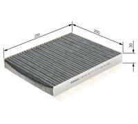 Cabin filter Activated Carbon Filter 1 987 432 354 BOSCH for CITROËN