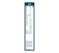 Bosch Twin 530 Windscreen Wipers, 530mm/530mm, 1 Set for Front, Natural Rubber, Hook Mounting, Vehicle Specific Fit, 3 397 118 400