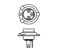 Bosch H4 (472) Plus 90 Halogen Headlight Bulb, 12V 60/55 W, 90% more Light - Socket Type P43t - Pack of 2 Replacement Car Light Bulbs