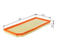 Bosch Air Filter S0026 - Moisture-resistant, High Tensile Strength - for Volvo XC90/V70/S60