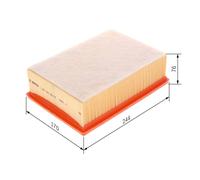 Bosch Air Filter Insert 1 457 433 098, Moisture-resistant, High Strength, for Peugeot/Citroën
