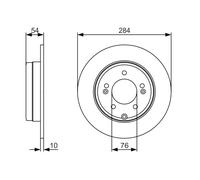Bosch BD1732 Brake Disc - 284 mm Solid Discs - Rear Axle - ECE-R90 Certified - Long Service Life, Advanced Corrosion Protection - 1 Single Disc