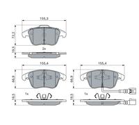 Brake Pads Set fits VW TIGUAN 5N 1.4 Front 07 to 18 Bosch 5N0698151 5N0698151A
