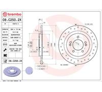 Brembo Brake Disc 08.C250.2X – Set of 2 L&R for Hyundai i40/CW 1.6L & 1.7L