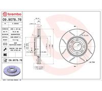 Fits BREMBO 09.9078.76 HAM DISC. FRONT DACIA/LADA/MERCEDES-BENZ/NISSAN/RENAULT