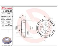 BREMBO 14.9384.20 Brake drum
