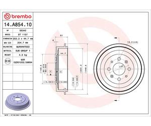 Fits BREMBO 14.A854.10 Brake Drum