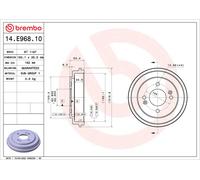 Fits BREMBO 14.E968.10 HAM DRUM. KIA REAR