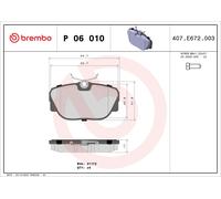 Brembo Brake Pad Set P 06 010 - Front for BMW 3 Series - With Caliper Screws
