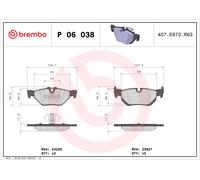Fits BREMBO P 06 038 Brake Pad Set, disc brake P 06 038 Brake pads se ⭐UK Stock⭐