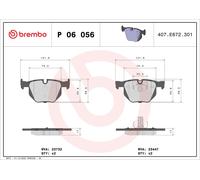 Brake pads P 06 056 BREMBO for BMW X5 X6