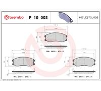 Fits BREMBO P 10 003 Brake Pad Set, disc brake P 10 003 Brake pads se ⭐UK Stock⭐