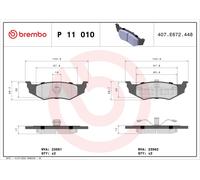 ✅Fits BREMBO P 11 010 HAM PADS. REAR CHRYSLER STRATUS 95-01 REAR ⭐UK Seller⭐