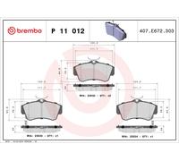 BREMBO P 11 012 Brake pad set