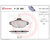 Brembo Brake Pads P 23 060 Front with Accessories for FIAT ZASTAVA