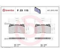 BREMBO P 23 115 Brake pad set