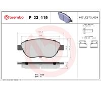 Brembo P23119 Front Disc Brake Pad - Set of 4