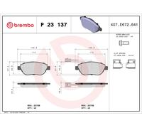 Fits BREMBO P 23 137 Brake Pad Set, disc brake P 23 137 Brake pads se ⭐UK Stock⭐