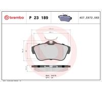 Fits BREMBO P 23 189 Brake Pad Set, disc brake P 23 189 Brake pads set rear , f