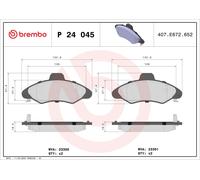 BREMBO P 24 045 Brake pad set