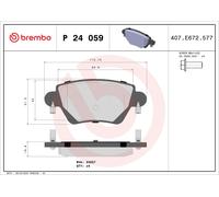 Brake pads P 24 059 BREMBO for JAGUAR FORD