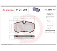 Brake pads P 24 084 BREMBO for FORD TRANSIT Bus TRANSIT Van TRANSIT TOURNEO Bus