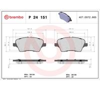 Brembo Brake Pads Set Front P24151 1751951 1765066 1775672 1785193 1848532 25135
