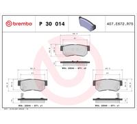 Brembo Brake Pads Rear With Anti-Squeak Plate Fits Hyundai Elantra Kia Ssangyong