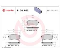 Rear Brake Pad Set Fits Hyundai Accent Kia Rio Sportage BREMBO