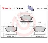 BREMBO P 30 039 Brake pad set