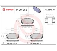 BREMBO P 30 056 Brake pad set