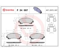 Brake pads P 34 007 BREMBO for ISUZU MAXUS