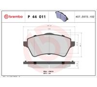 Brembo P44011 Front Disc Brake Pad - Set of 4