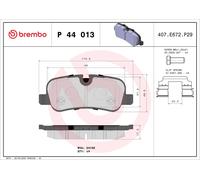 P 44 013 Disc Brake Brake Pad Set Rear Fits Land Rover Discovery 3 Van 4 Brembo